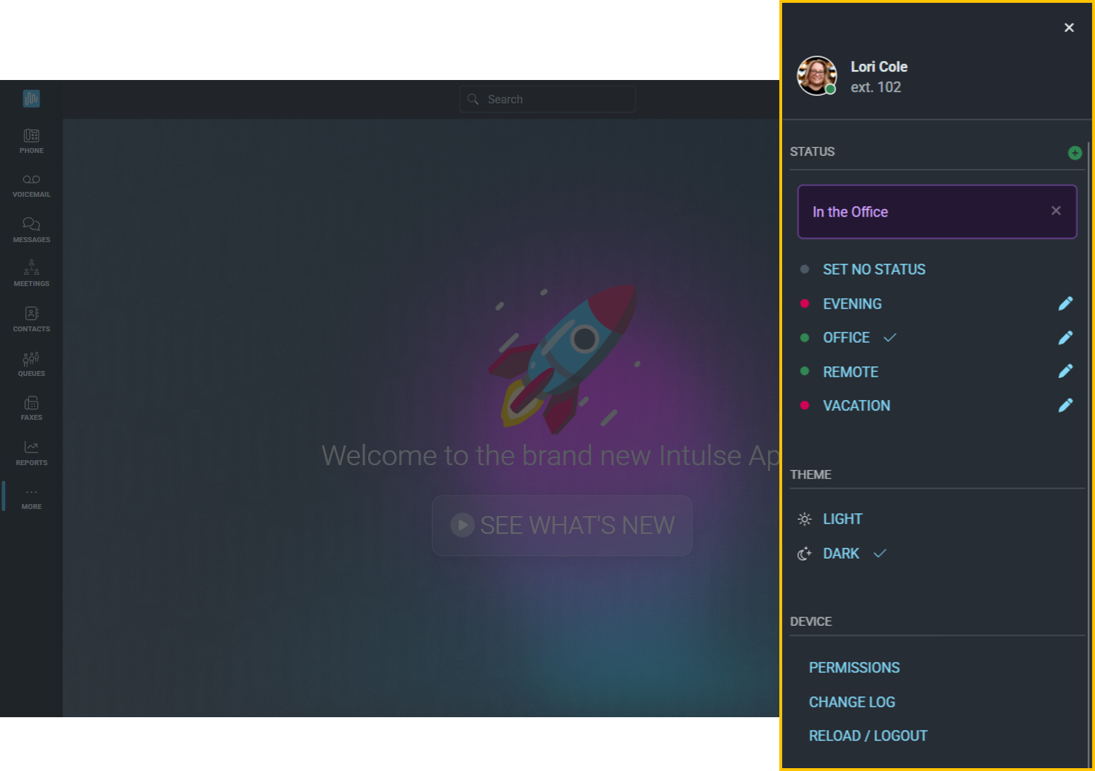 User Menu